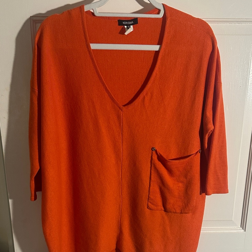 Kerisma Bold Orange V-Neck Top